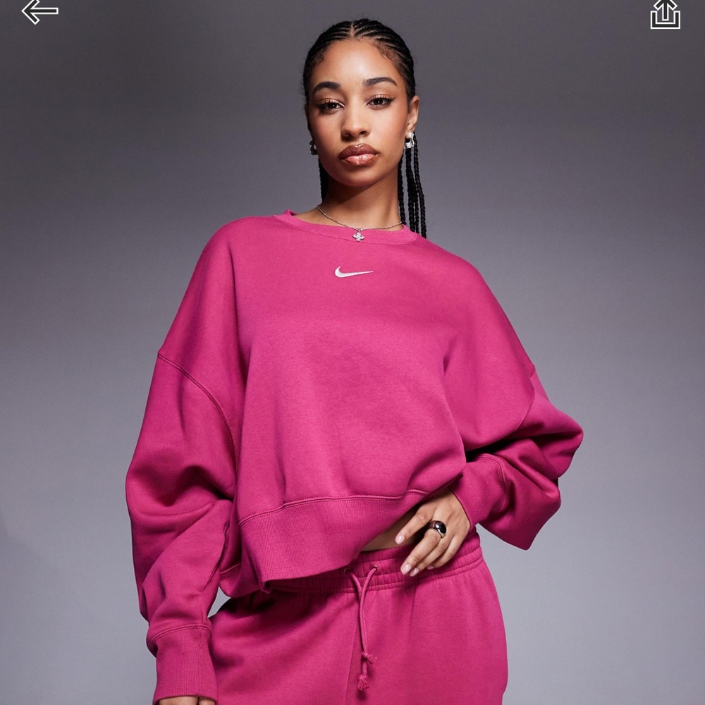 Nike cropped crewneck sweatshirt hot pink